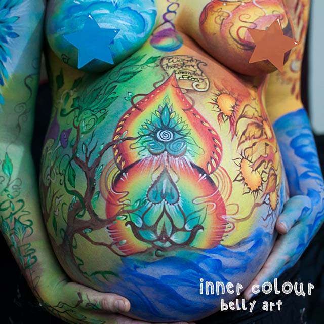 Pregnant Belly Paint | Inner Colour Face Painting | Face Painting Melbourne