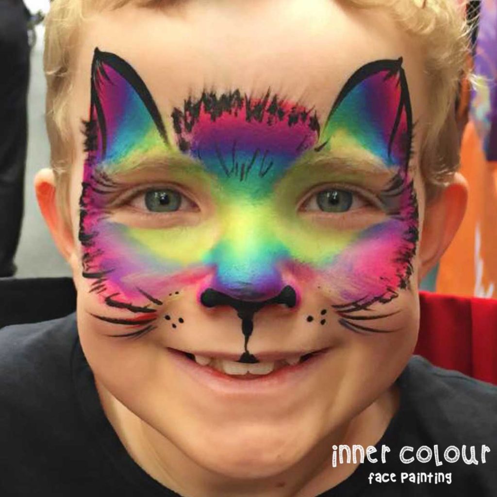 rainbow car boy face paint face painting melbourne